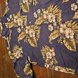 PURITAN FLORAL 100% RAYON BUTTON UP HAWAIIAN SHIRT MENS SZ M